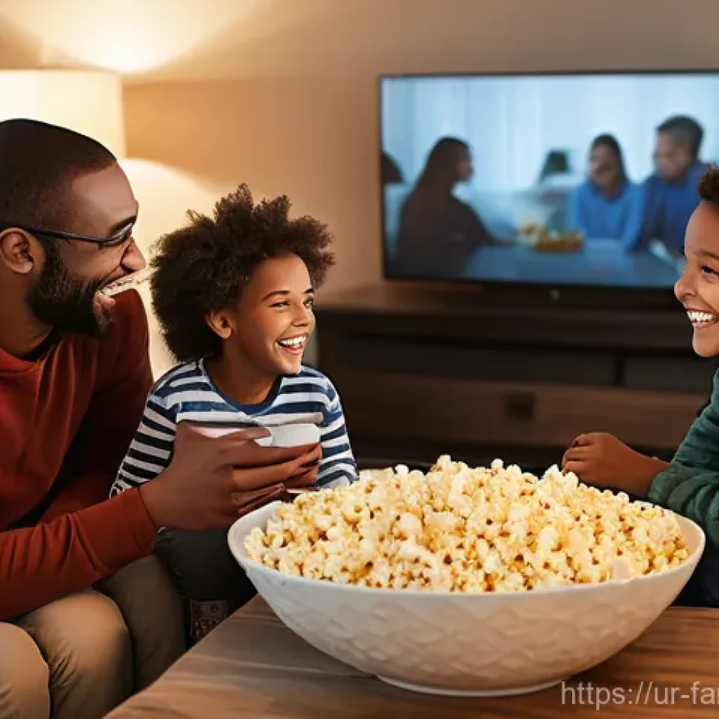 가족이 함께 볼 만한 감동 영화 - **Prompt 1: Cozy Family Movie Night**
"A warm and inviting scene depicting a diverse family (mot...