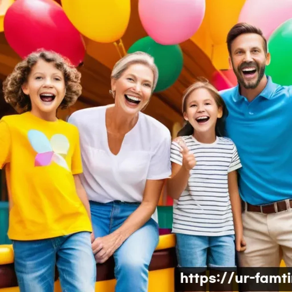 아이와 함께 가기 좋은 해외여행지 - A joyful family of four (parents and two children, one boy and one girl, both fully clothed in age-a...