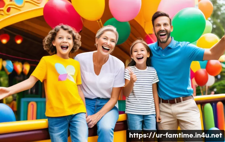 아이와 함께 가기 좋은 해외여행지 - A joyful family of four (parents and two children, one boy and one girl, both fully clothed in age-a...